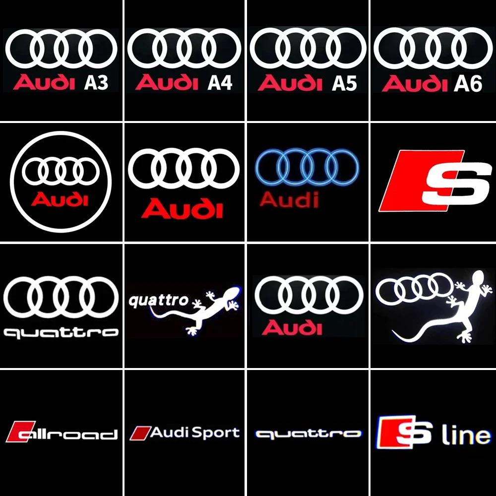 2/4PCS car door LED landing projection welcome lights for Audi Sline S3 S4 S5 S6 S7 S8 RS Gecko Quattro auto parts.