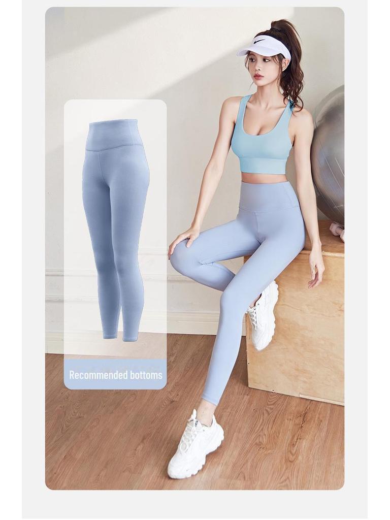 Nahtloser stoßfester Sport-BH mit hohem Aufprallschutz und schönem Rückendesign für Damen