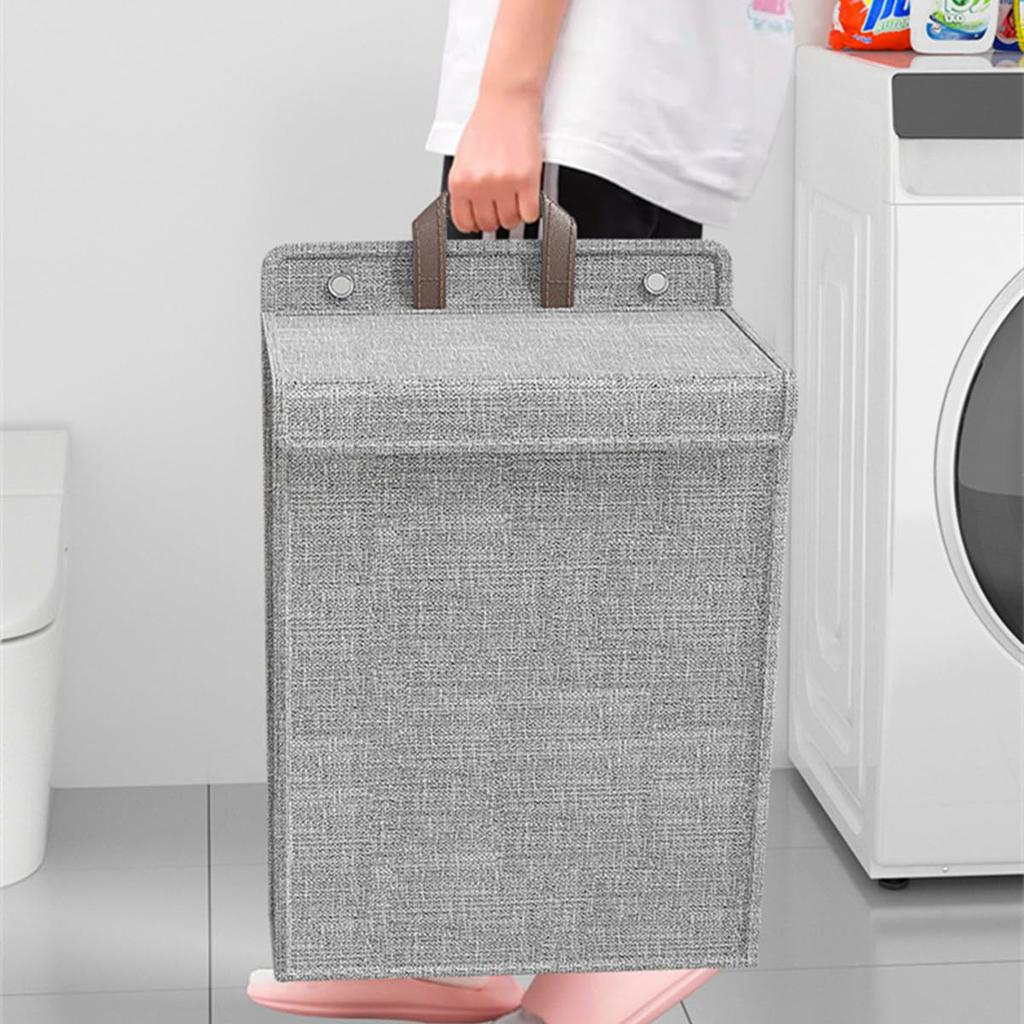 Collapsible Laundry Hamper for Bathroom Clothes Basket Wall Mounted Laundry Baskets (Size: L)