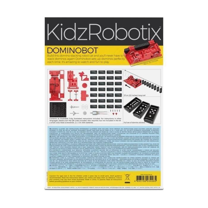 Kit de construction robotique - 4m - dominobot 3446 - plastique - rouge - intérieur