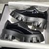New Liu Wen Muffin Thick-soled Heightening College Style British Round Head Shallow Mouth Lace-up Jk Small Leather Shoes Women