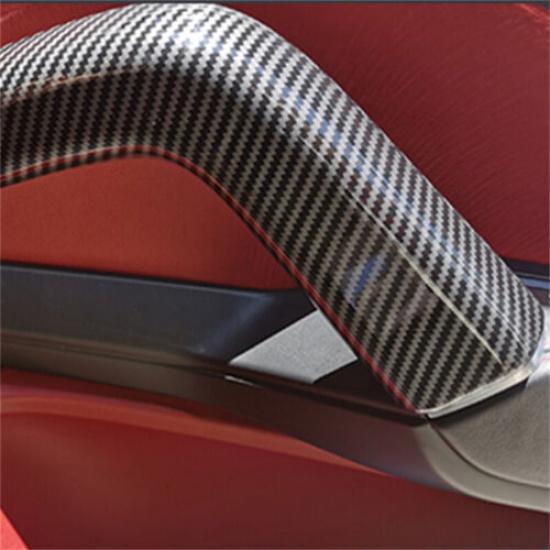 2pcs ABS Carbon Fiber Car Door Central Handle Cover For Porsche Cayenne 11-17