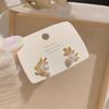 Leaf micro-inlaid pearl stud earrings women's new trendy small earrings fashion personality design temperament earrings