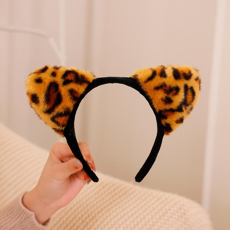 Cute Cute Little Animal Tiger Leopard Headband Hair Accessories Zoo Plush Toy Girls Headband Children S Gift average size (0.12kg)