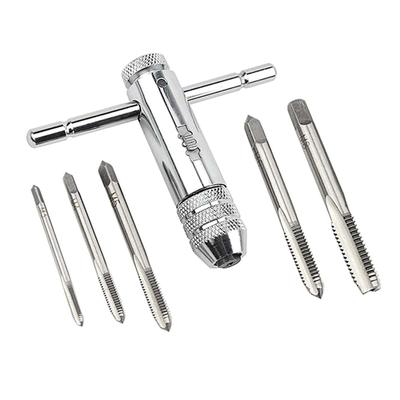 HUIKKJP Tap Handle Ratchet Screw Tap Ratchet T-Handle Tap Drill M3 M4 M5 M6 M8 Connection Tap Handle Tool Set Drilling Screw Tap