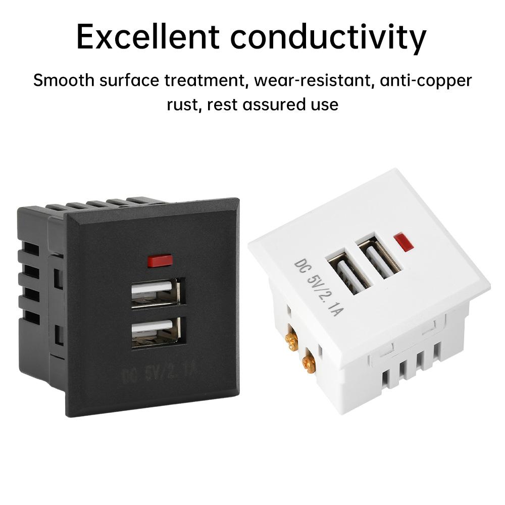 5V 2.1A Dual USB Power Socket Embedded Desktop Socket USB Charging Panel Module For Mobile Phones Tablets Ipad Chargers