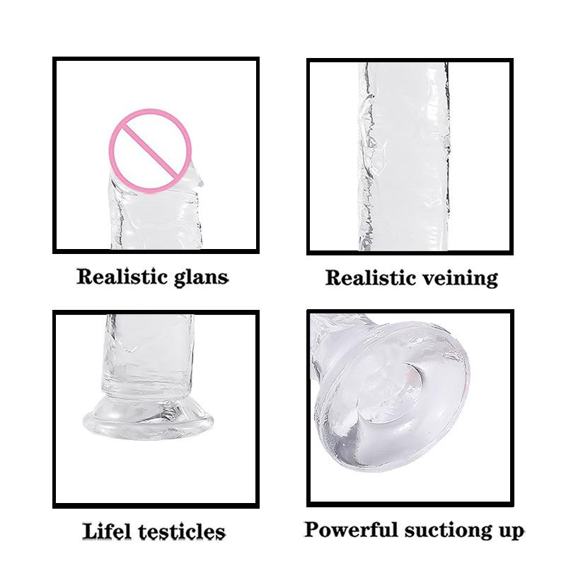 Dildo Adult Toys Erotic Soft Jelly Strong Suction Cup Dildo Anal Butt Plug Realistic Penis G-spot Orgasm Sex Toys for Woman Masturbate