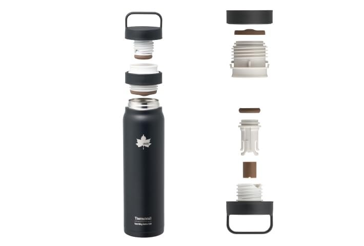 LOGOS ThermoWall Vacuum Insulated Carbonated Drink Bottle 500ml Ash Blue 81286123 For Cold Drinks Camping Mug Slim Direct Drinking (Type 612) - Only,
