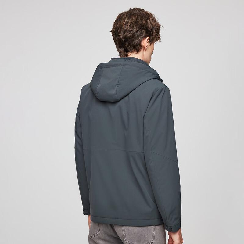 Hodo Men's 100% Wool-Filled Hooded Winter Jacket