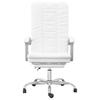Office Chair with Reclining Function White Faux Leather