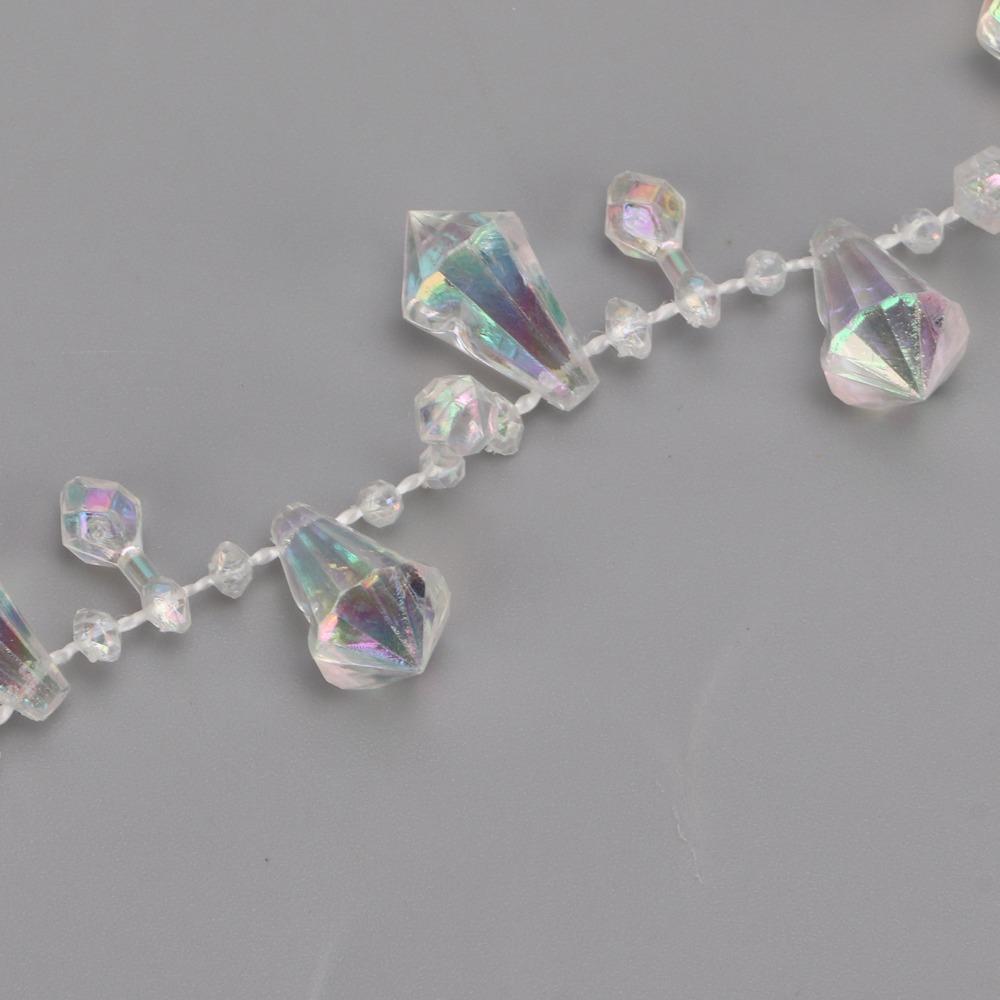 1pcs Adjustable Length Rhinestone Trim Diamond-Shaped Acrylic Beads Chain Sewing Craft