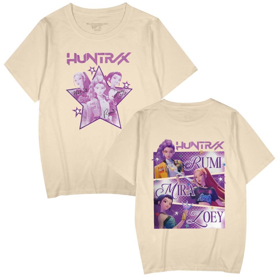 

8 Цветов Забавная K-Pop Футболка Demon Hunters Huntrix для Мужчин Футболка с Круглым Вырезом Футболки с Коротким Рукавом Графические Принты Топы XXS бежевый