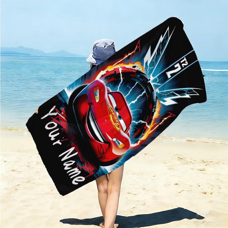 Personalized McQueen's Race Day Beach Towel Microfiber Beach Towel Thin Absorbent for Beach Swimming Yoga Bath Sports. 0910435