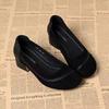 Modische Plateau-Schuhe mit niedrigem Absatz, leichte, offene Damen-Einzelschuhe, Herbst-Neuheit, runde Spitze, gewebt, bequem, vielseitig, zum Hineinschlüpfen, Damenschuhe