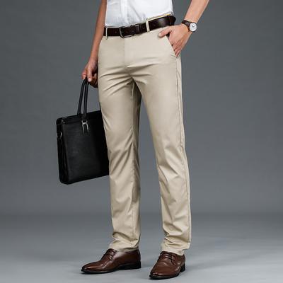 Herrenhose mit hoher Taille, formelle Business-Hose, atmungsaktive, locker sitzende Sommerhose für Herren