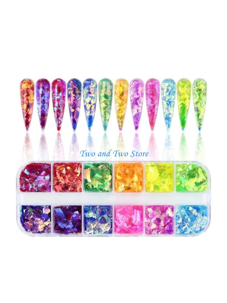 HX6F Art Glitter 3D Sequins Irregular Large Glitter Flakes Supplies for Women CN