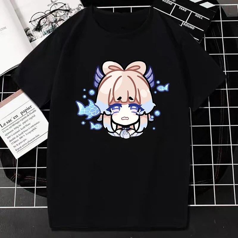 Genshin Impact TShirt Kawaii Games Character Cartoon Graphic Tops Women Harajuku Fashion Streetwear Casual Oversized Camisetas