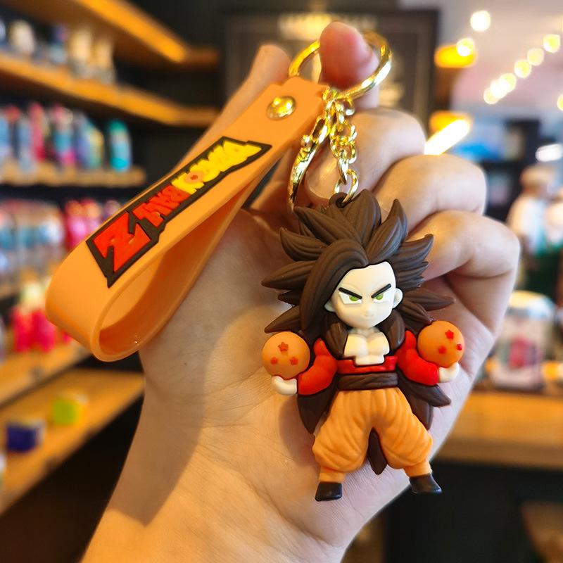 New Dragon Ball Keychain Cartoon Car Keychain Gift Sun Wukong Cute Figurine Schoolbag Small Wholesale Fashion Toys Anime Cartoon