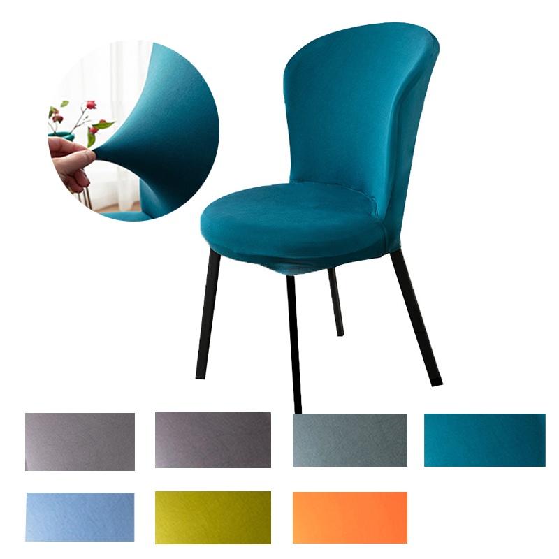 Modern Minimalist Milk Silk Elastic Round Chair Cover For Dining Table