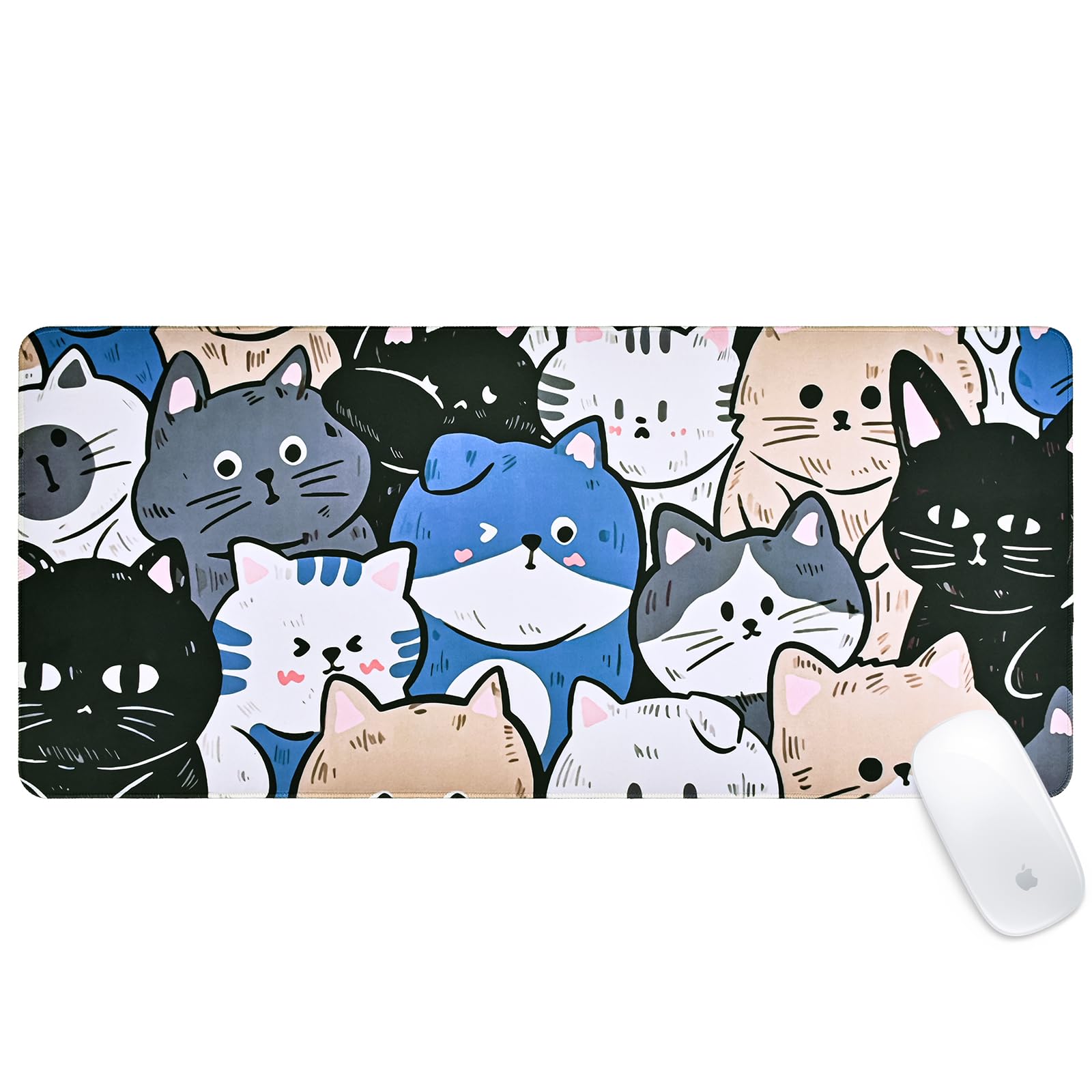 

Newseego Милый Кот Мышь Игровой Коврик для Мыши и Клавиатуры Дополнительные Подставки Стильный для Игр и Коврик, Коврик, Большой, Тонкий, Нескользящий, Моющийся, Место, Прочный,