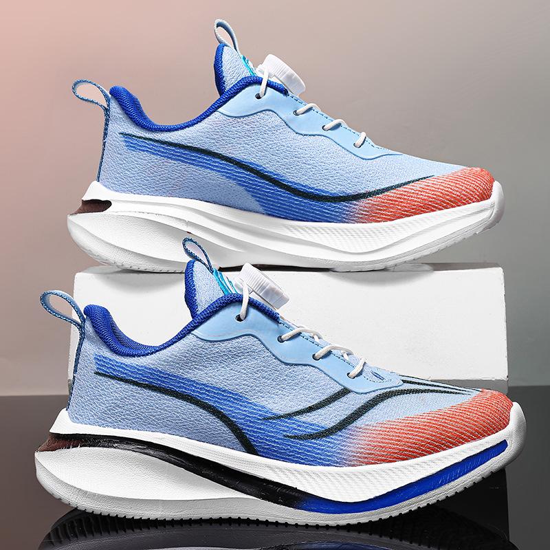 Boys' Sports Shoes Summer 2025 New Shock-absorbing Ultra-light Running Shoes Medium and Large Children's Shoes Running Shoes Rotating Buckle
