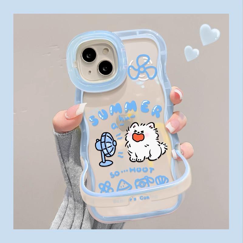 Applicable To Huawei P40 Mobile Phone Case Apple 14pro Summer Hair Dryer Cat and Dog Vivo/Xiaomi/oppo Dual Bracket