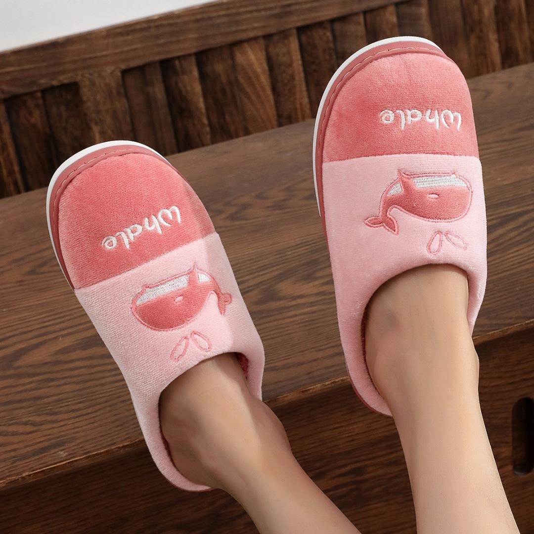 Gemütliche Hausschuhe für Damen mit Fleecefutter, warm und rutschfest, für den Herbst und Winter 38-39 rosa