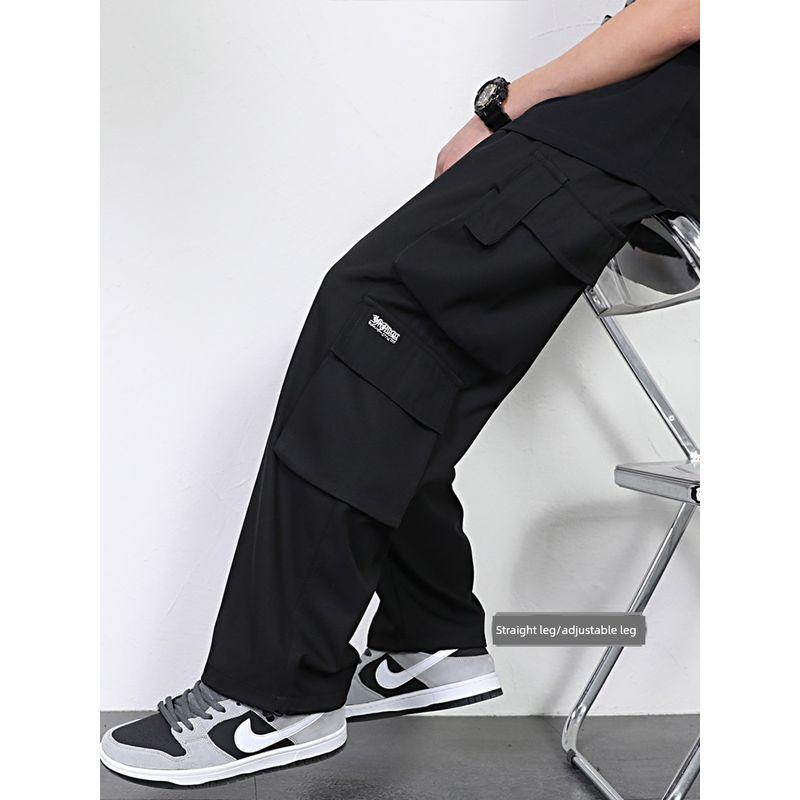 Straight-leg Silm Cargo Pants Men Autumn Thickening Trendy Boys Loose Drooping Casual Autumn Men's Pants Students