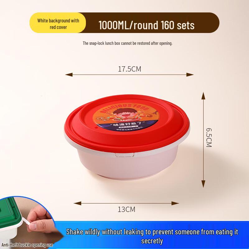 Disposable Tamper-Proof Round Plastic Food Containers