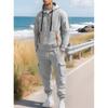 Men's Fall/Winter Fleece-Lined Set: Zipper Hoodie + Multi-Pocket Work Pants—A Stylish Two-Piece Set