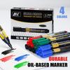 New 12pcs/box Large-Capacity Marker 10mm Nib Oil-Based Big-Ended Marker Pen Refillable Waterproof Non-Erasable