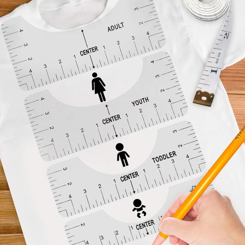 

Направляющая линейка для дизайна футболки с выравниванием по винилу. Центрирующая линейка для термопресса. Направляющая линейка для футболок. Набор направляющих для печати.