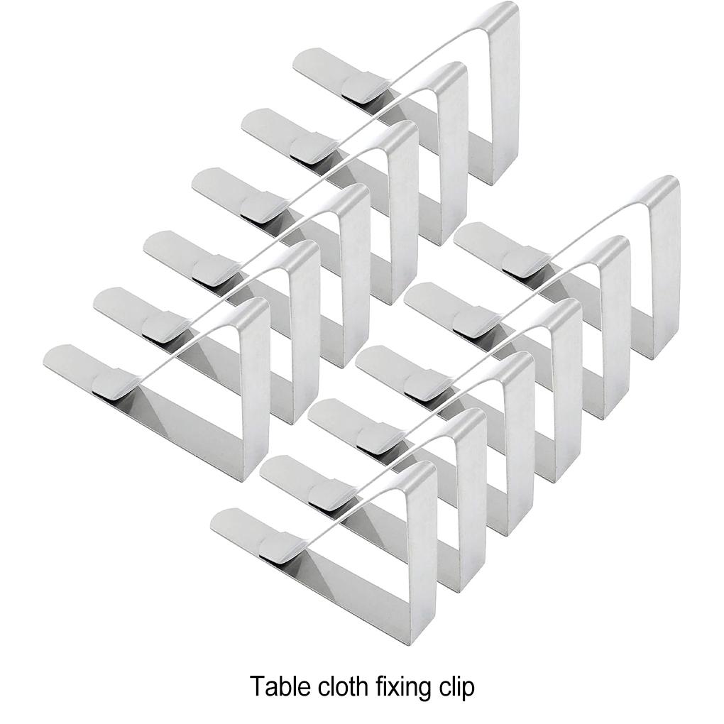12pcs Non-slip Stainless Steel Table Clamp For Firm Fixation Stainless Steel Clip Fixing Clip