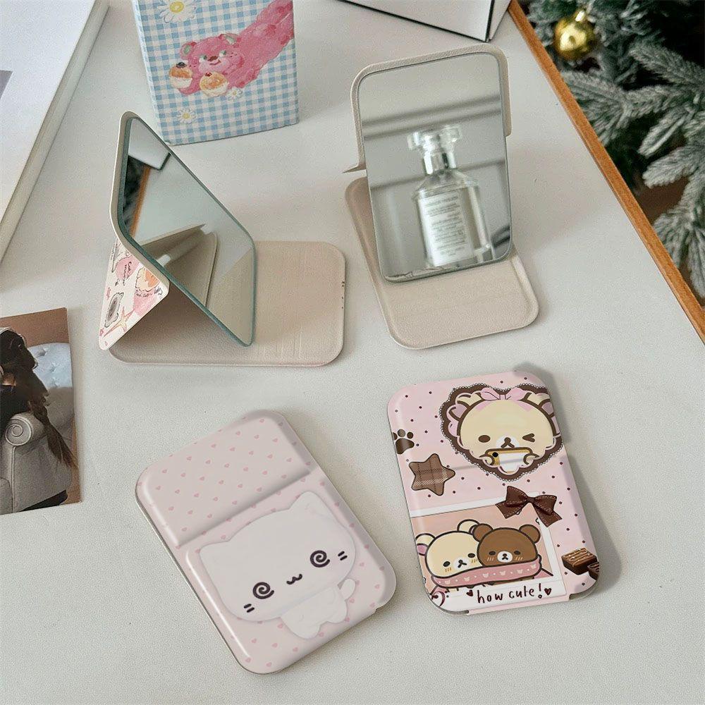 Cute Portable Foldable Makeup Mirror for Dorms and Handheld Use