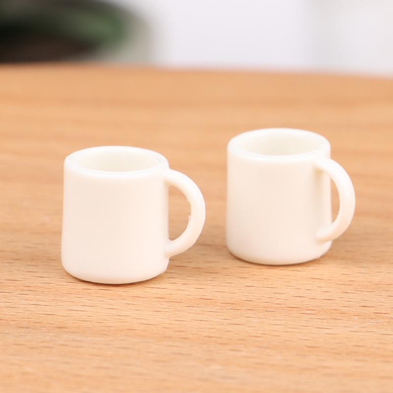 4 stk/sett 1:12 dukkehus miniatyrkopp hvit krus Vann/drikke kopp te kopp dukke leketøy