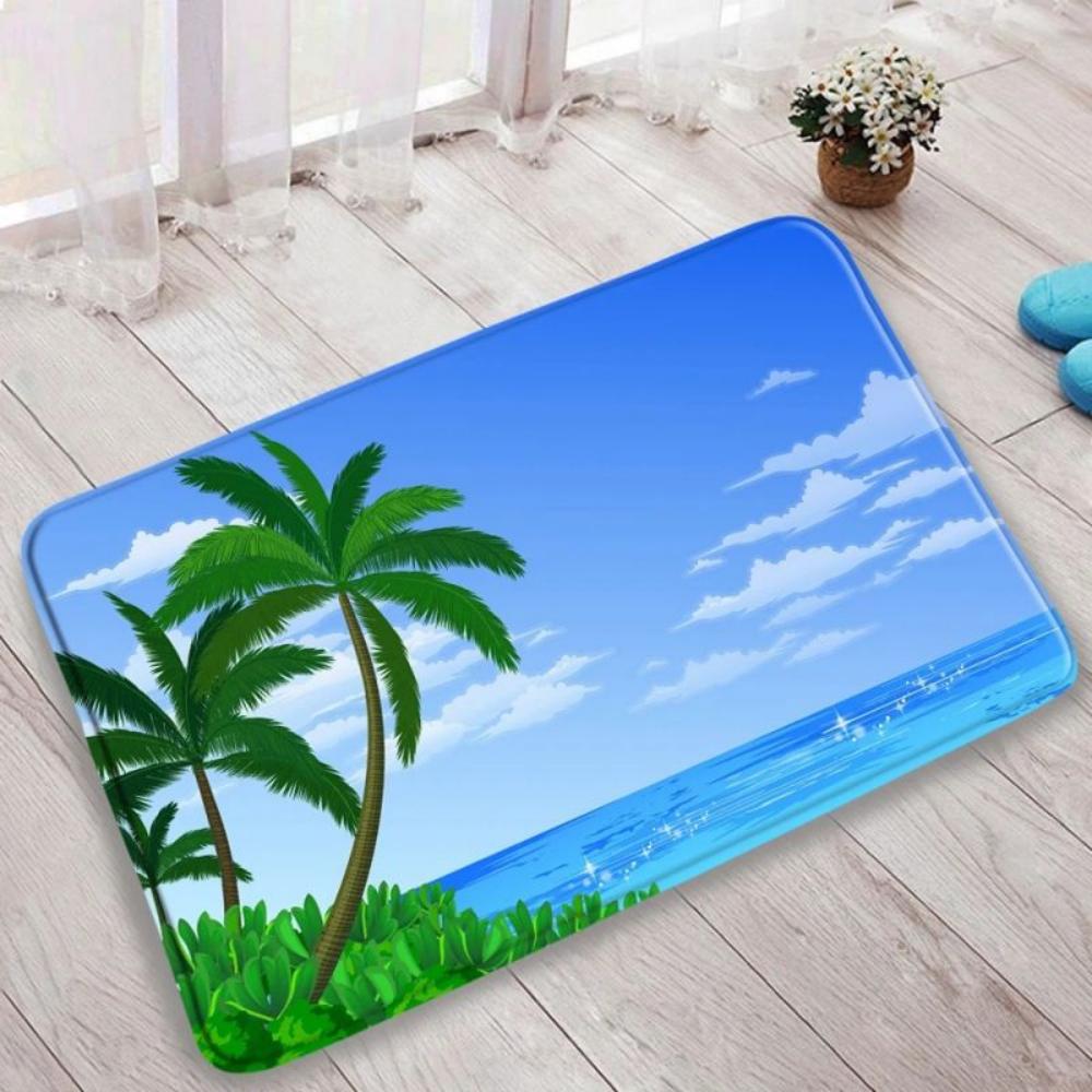 

1pc Ocean Beach Landscape Door Mat NonSlip Rug Living Room Bedroom Kitchen Entrance Door Mat Inside Outside Durable 40x60cm