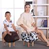 Cute Suede Cow Leg Stool: Solid Wood Footstool for Shoe Stores and Malls