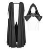 Gothic Hooded Cloak Halloween Devil Wizard Cosplay Robe Medieval Cape for Men Women Party