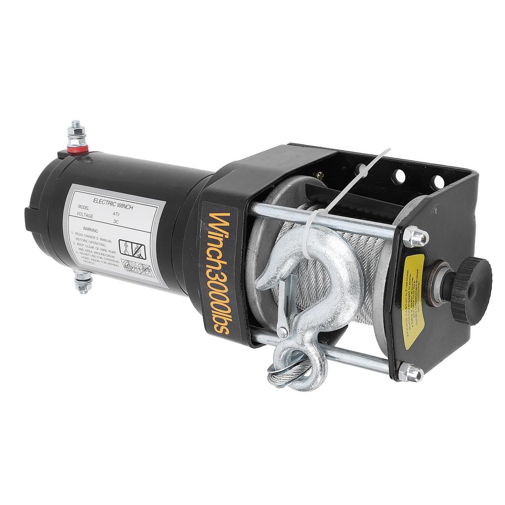 12V 3000lbs Load Bearing Electric Winch Kits Strong Torsion 1KW Trailers Towing Load Up Winch for Off Road Vehicles