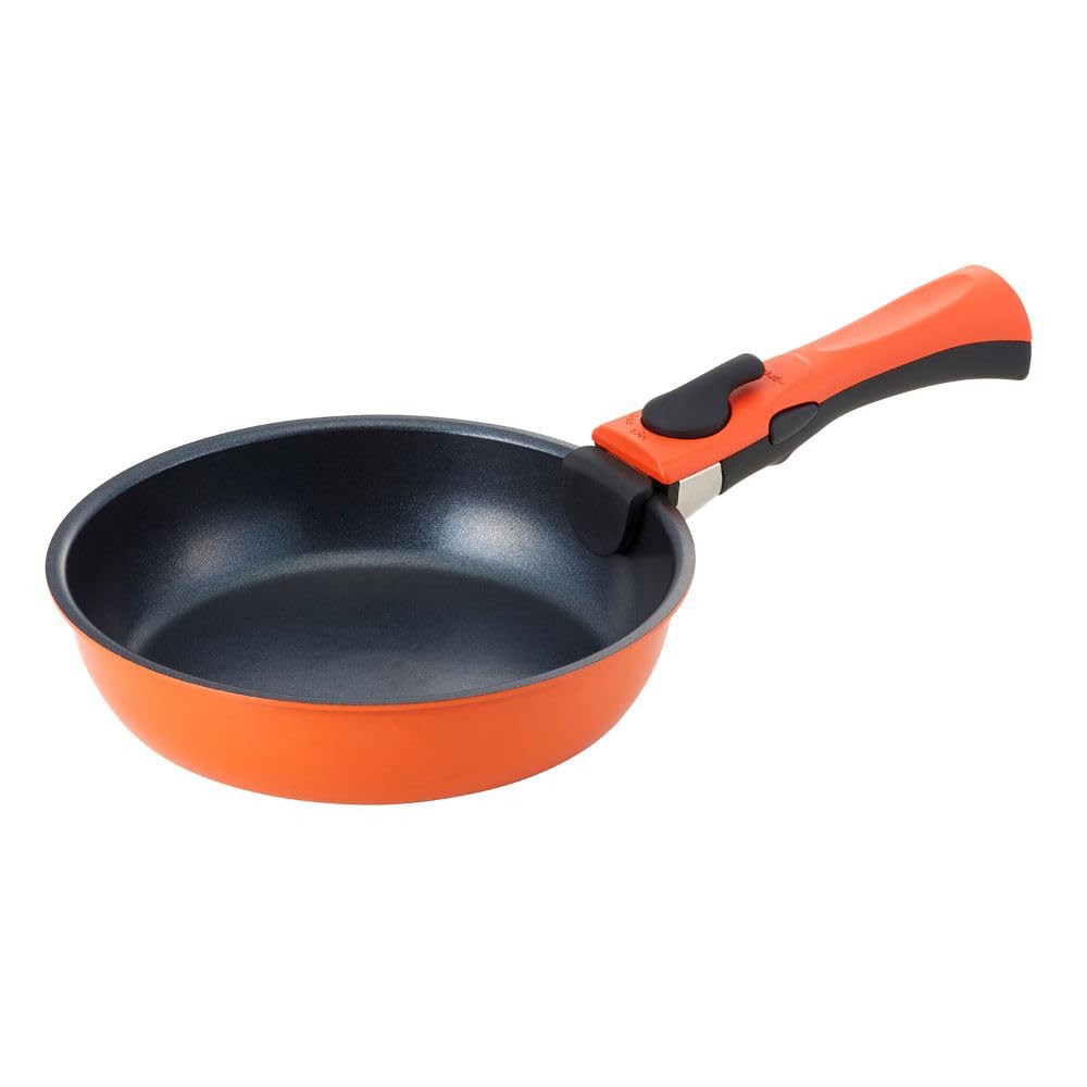 Bestco Frying Glass Induction and Gas Bestware Resistance Pan, Pot, Lid, Handle, 5-Piece Set, Compatible, Orange, NM-222,
