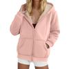 Women's Lambswool Coat Heavyweight Plus Velvet Thick Hoodie Cardigan