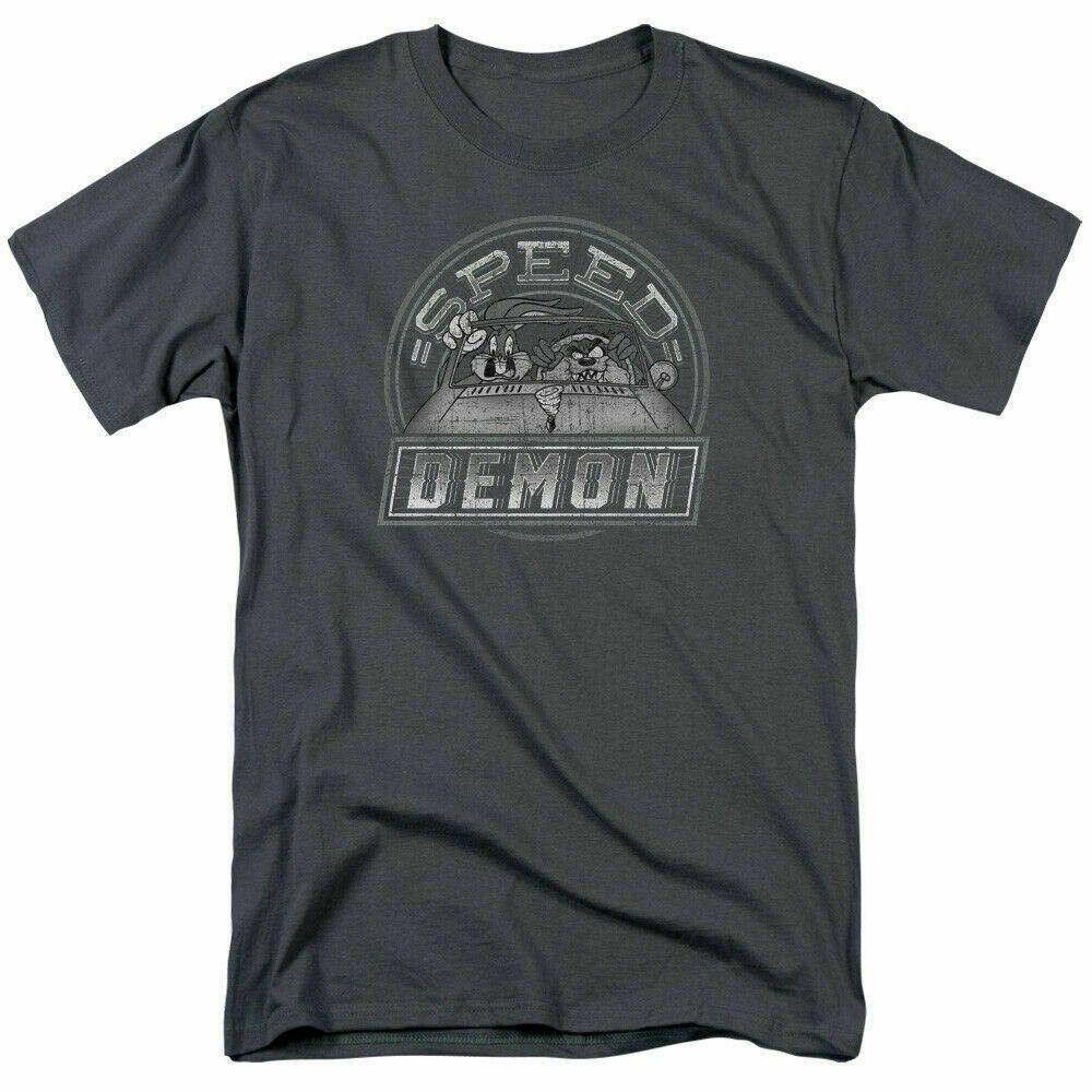26 Looney Tunes Speed Demon T Shirt Mens Licensed Cartoon Taz Bugs Bunny Charcoal Unisex T-Shirt M