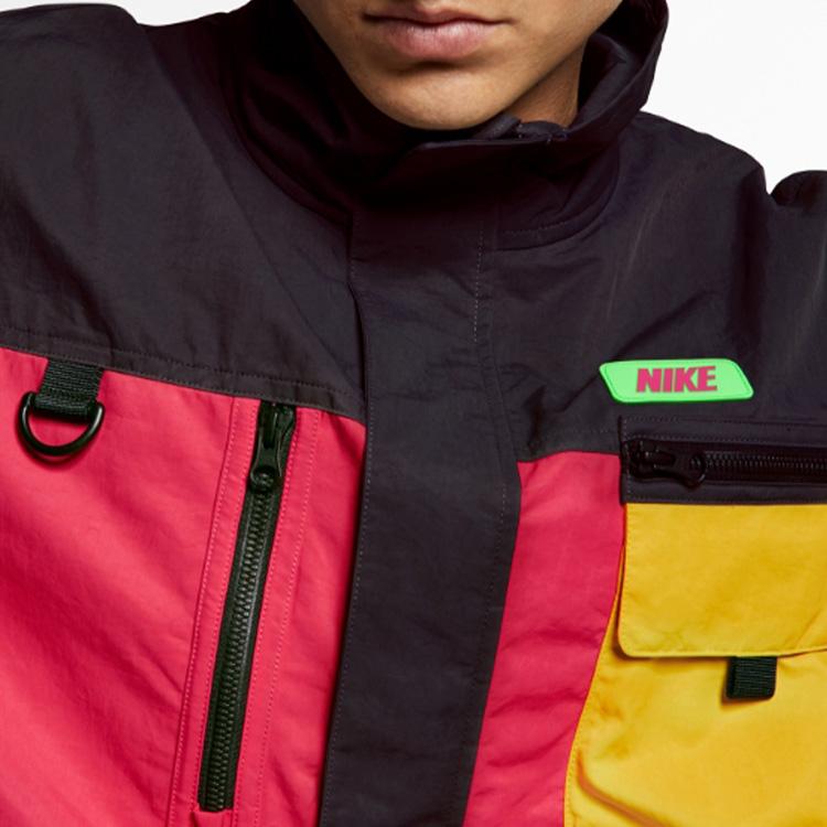 Nike Spliced Logo Sports Loose Jacket Men Outerwear Multicolor CJ1459-082