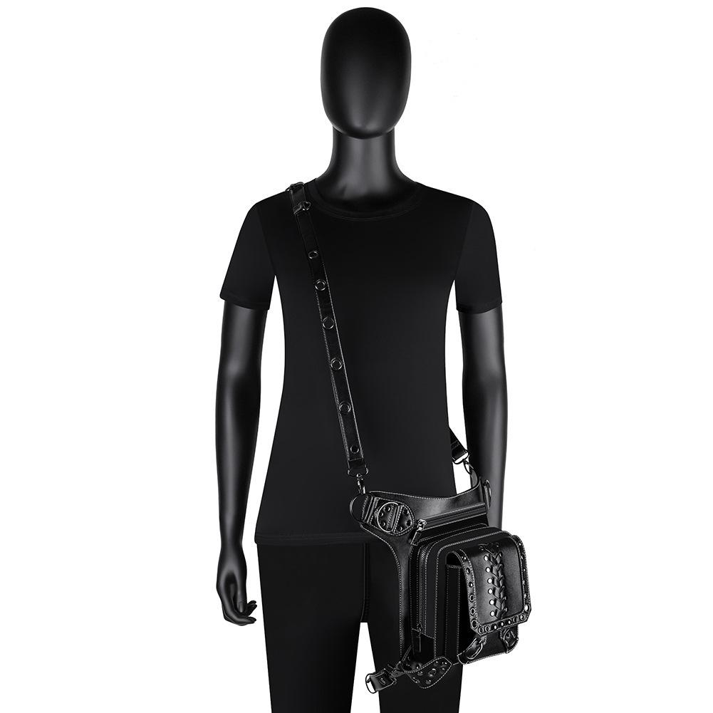 Bag Women, Punk Pu Leather Women'S Messenger Bag, Outdoor Cycling Fanny Pack Men