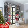 2D Flat Printing 2Pcs Snowman And Christmas Tree Design Rod Pocket Curtains Digital Print Polyester Drapes For Living Room