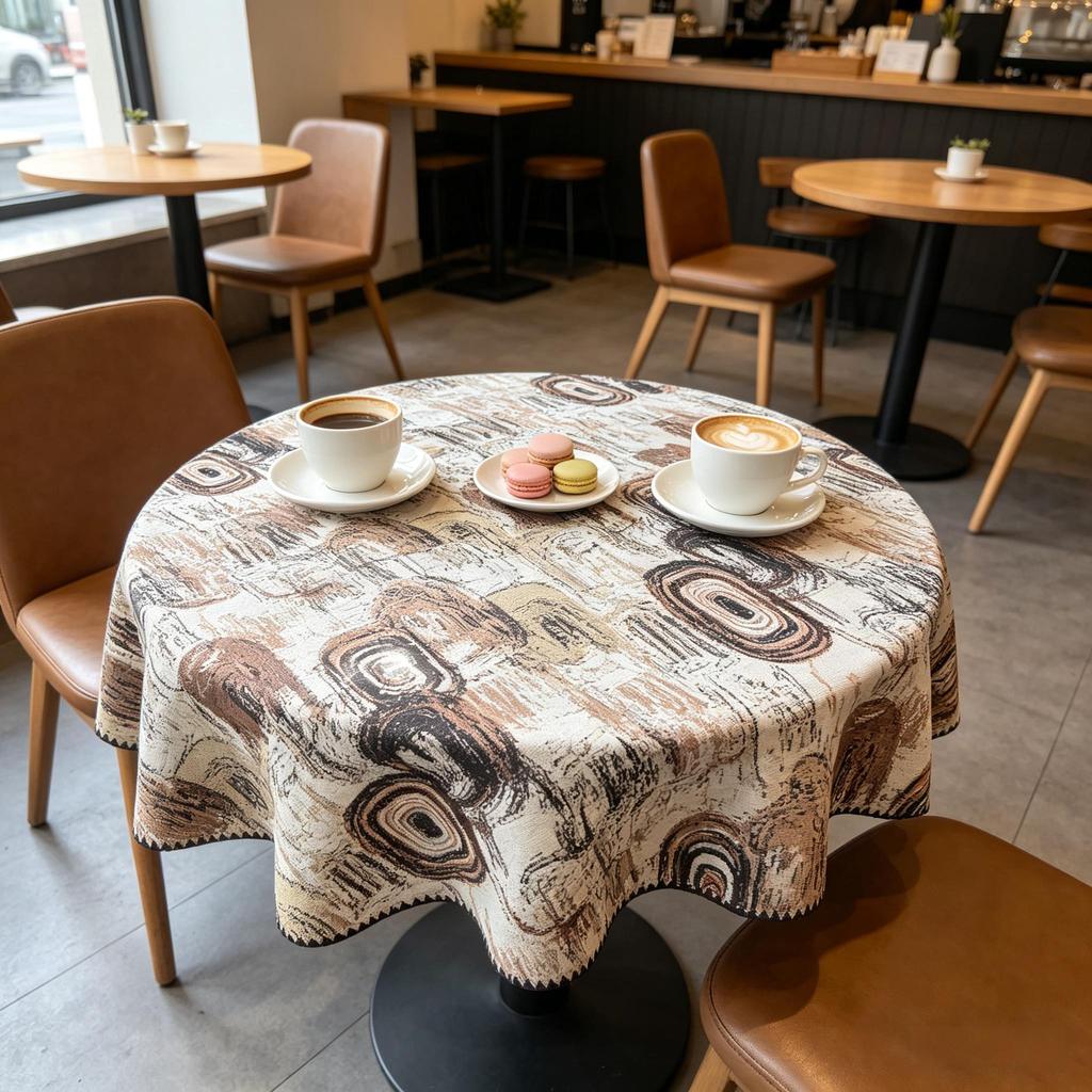 Kitchen Dining Table Protection Thickened Cotton Fabric Round Table Cloth