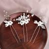 Women Hairpin with Pearl Clay Flower Leaf Hair Accessories Set Lightweight Comfortable Elegant Design For Weddings Parties