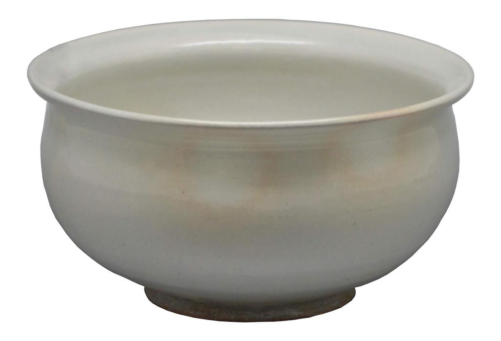 Nakamura Yohei, White Water Jar, Size: Diameter 14cm X Height 7.5cm, Powdered Finish, Paper Box