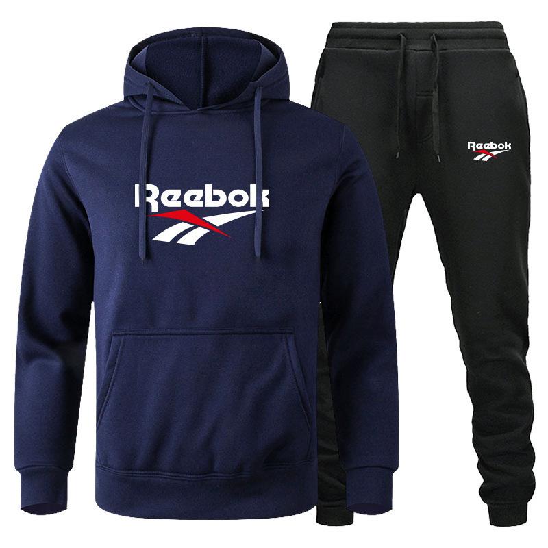 Fashion Printed Sweatshirt Pants Set Men Casual Sports Two-piece Head Thickened