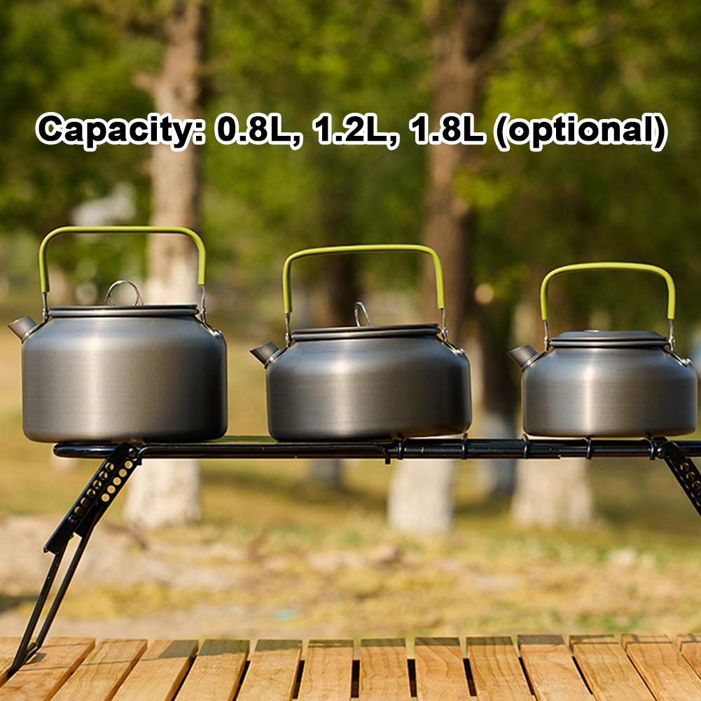Outdoor Light Weight Aluminum Alloy Kettle AntiScalding Handle Camping Coffee Kettle Portable TeaPot Picnic Teakettle
